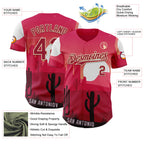 Custom Pink Cardinal-City Cream San Antonio Cactus Western Sunset City Symbol Authentic Baseball Jersey