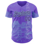Custom Purple Ice Blue New Orleans Louisiana Mississippi River Bridge Cityscape City Symbol Authentic Baseball Jersey