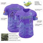 Custom Purple Ice Blue New Orleans Louisiana Mississippi River Bridge Cityscape City Symbol Authentic Baseball Jersey