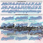 Custom White Ice Blue Black-Purple New Orleans Louisiana Cityscape Skyline City Symbol Authentic Baseball Jersey