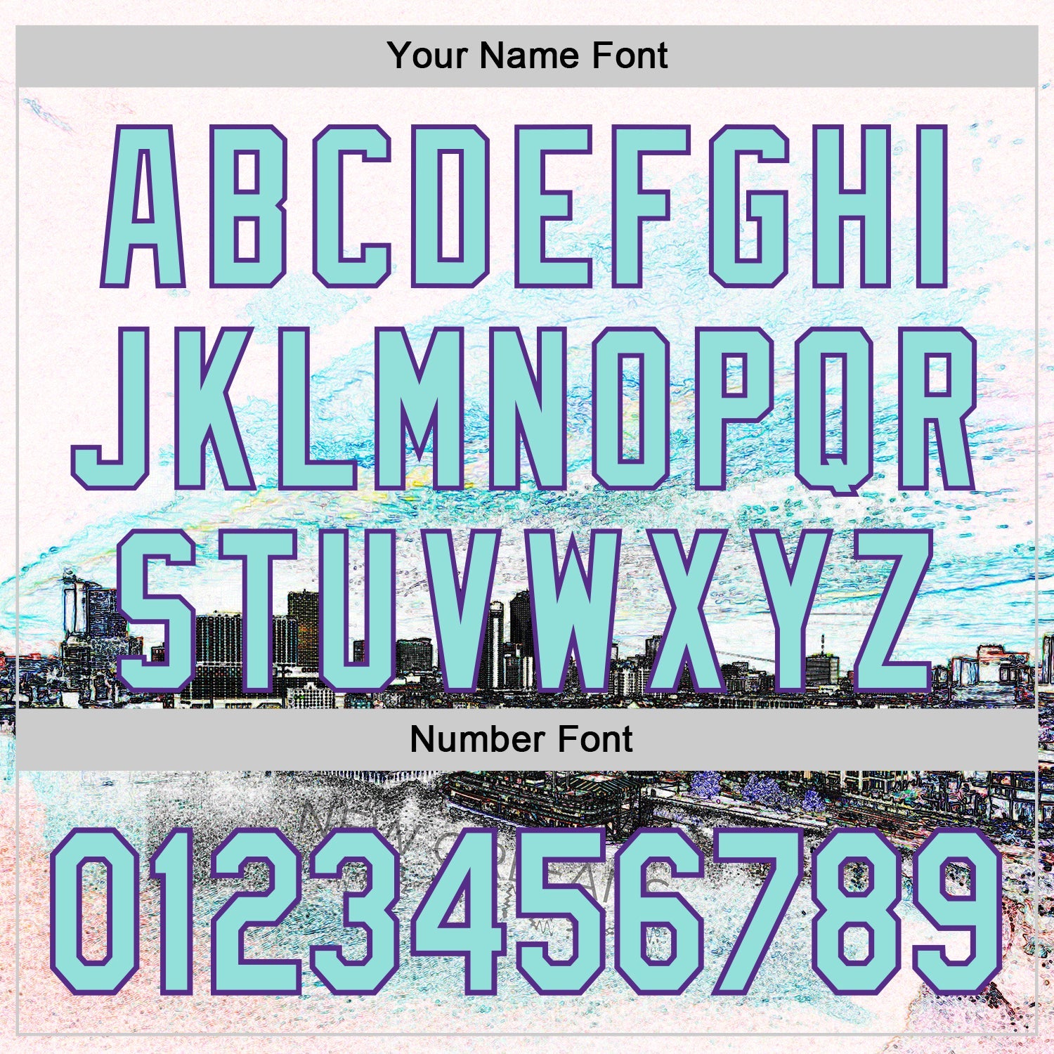 Custom White Ice Blue Black-Purple New Orleans Louisiana Cityscape Skyline City Symbol Authentic Baseball Jersey