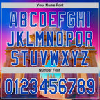 Custom Pink Thunder Blue Orange-White Houston Texas Hindu Temple Landmark City Symbol Authentic Baseball Jersey