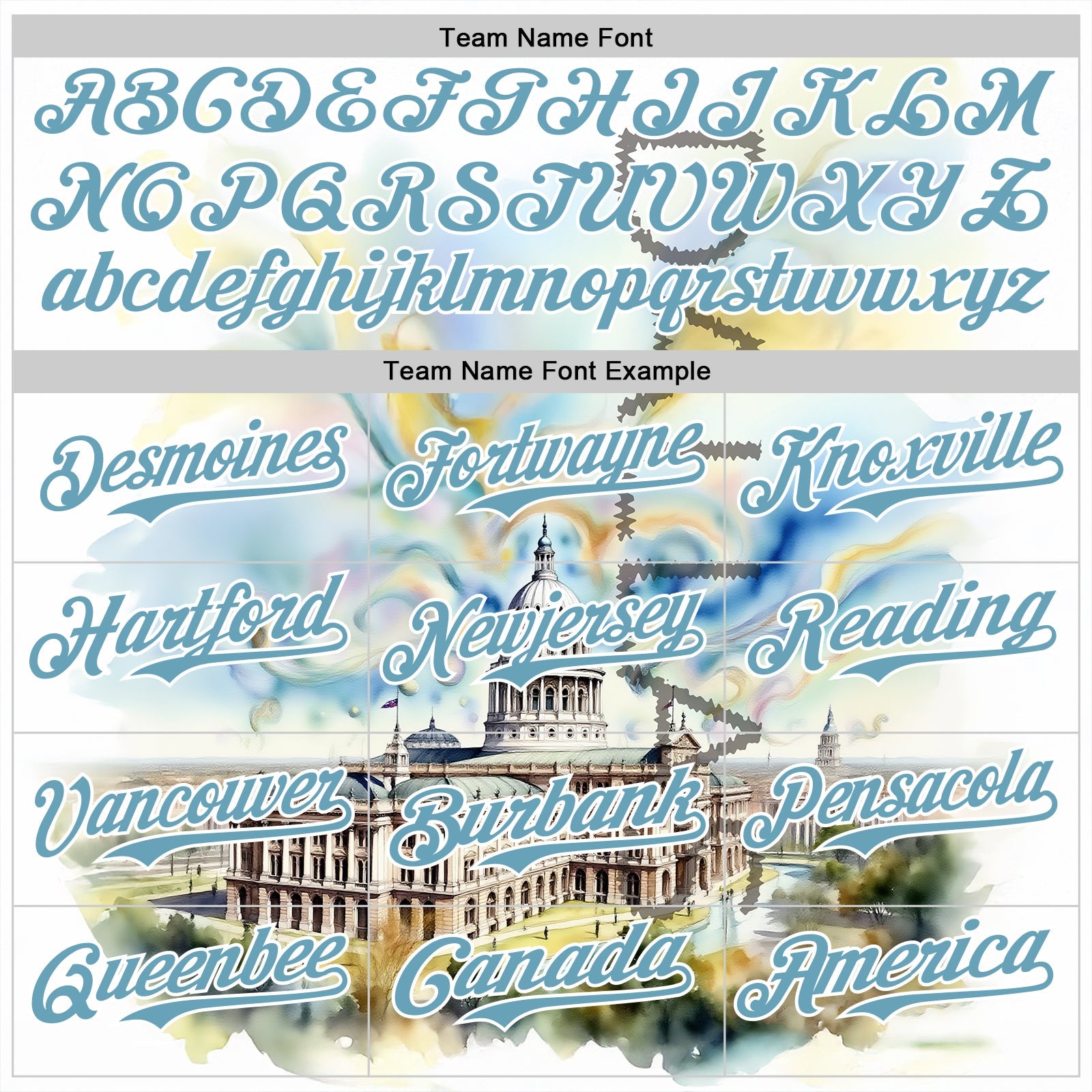 Custom White Shadow Blue Dallas Texas State Capitol Landmark City Symbol Authentic Baseball Jersey