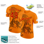 Custom Orange Red-Gold Netherlands Performance T-Shirt