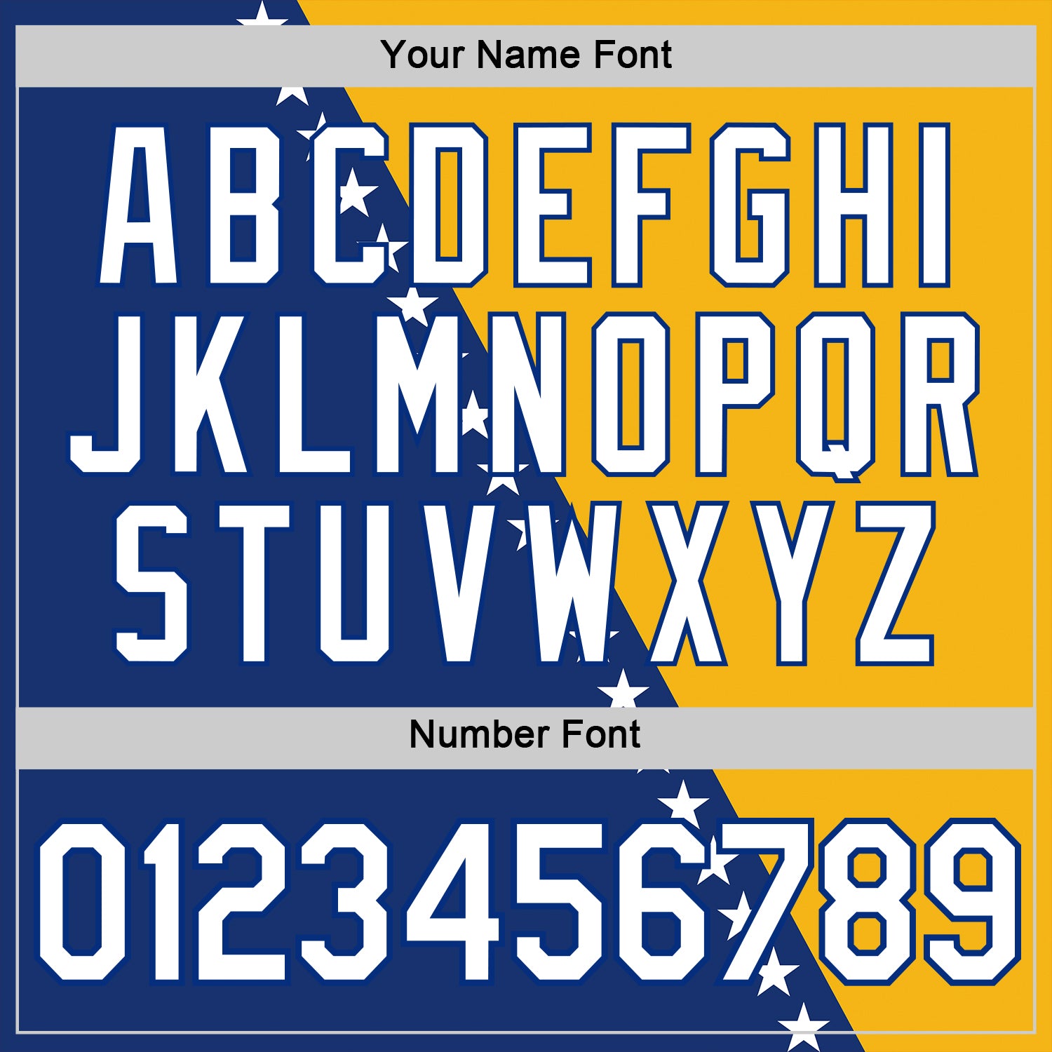 Custom Gold White-Royal Bosnia And Herzegovina Star Performance T-Shirt