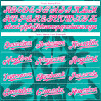Custom Aqua Pink Teal-White Tropical Hawaii Palm Trees Authentic Baseball Jersey