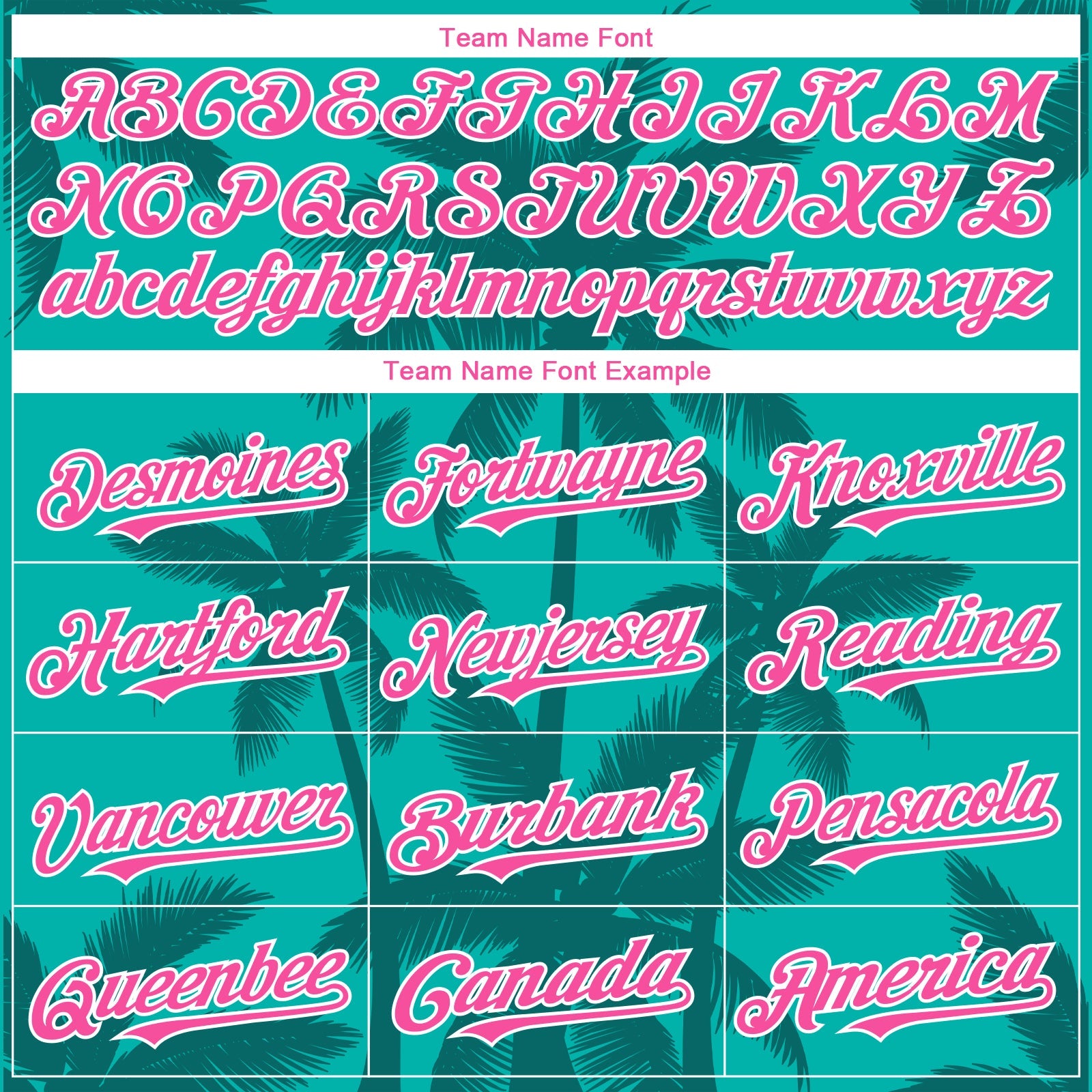 Custom Aqua Pink Teal-White Tropical Hawaii Palm Trees Authentic Baseball Jersey