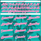 Custom Aqua Pink Teal-White Tropical Hawaii Palm Trees Performance T-Shirt