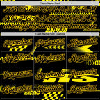 Custom Black Yellow 3D Pattern Design Car Racing Formula Auto Motorsport Authentic Baseball Jersey