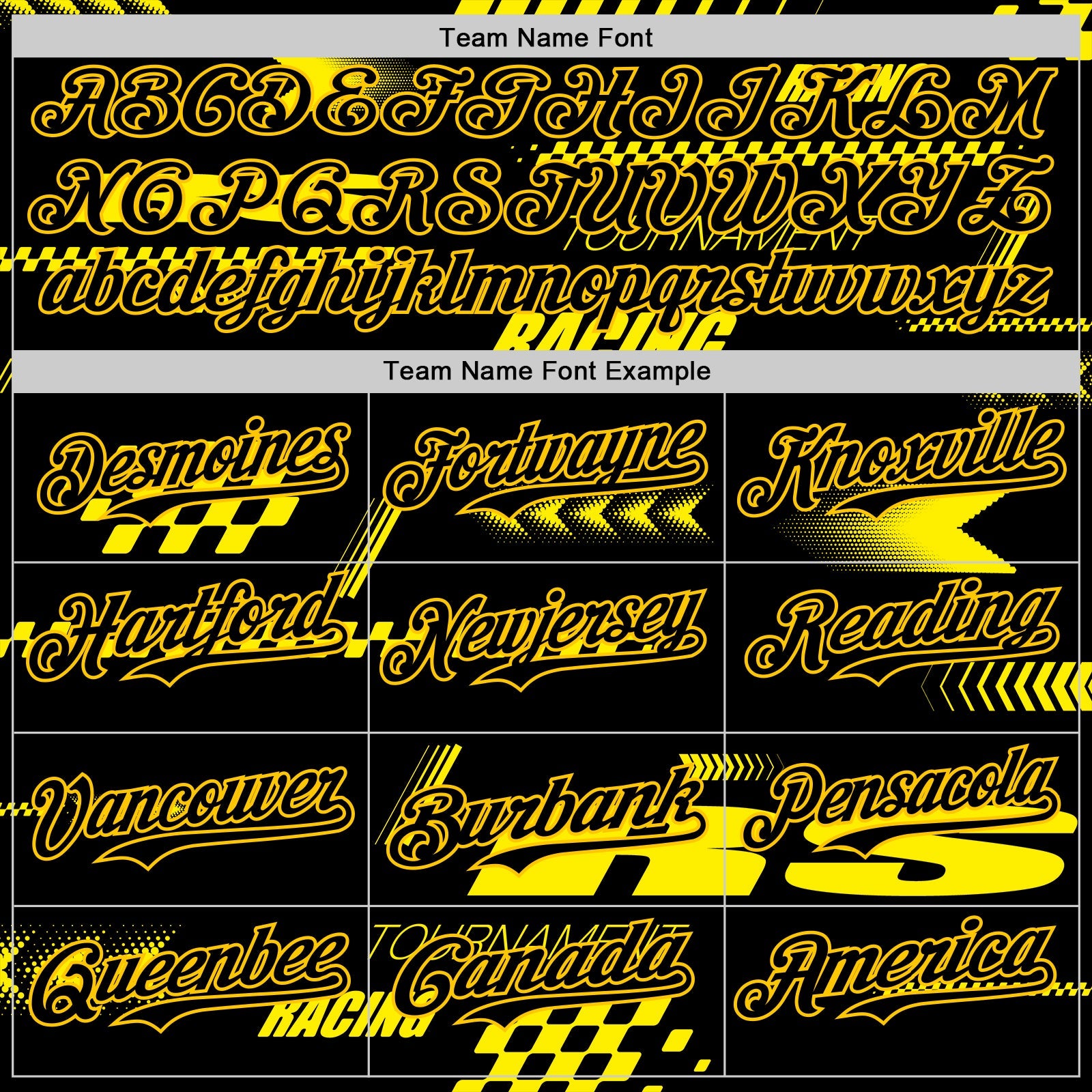 Custom Black Yellow 3D Pattern Design Car Racing Formula Auto Motorsport Authentic Baseball Jersey