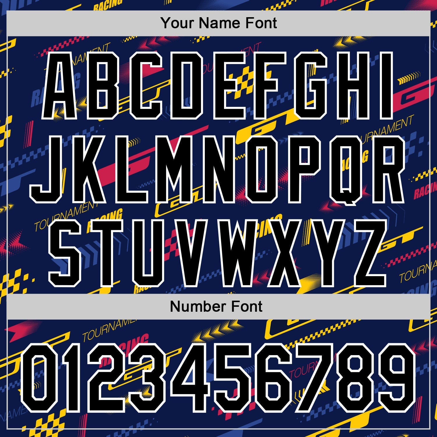 Custom Navy Black White Red-Yellow 3D Pattern Design Car Racing Formula Auto Motorsport Authentic Baseball Jersey