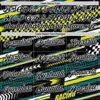 Custom Black White Yellow-Green 3D Pattern Design Car Racing Formula Auto Motorsport Authentic Baseball Jersey