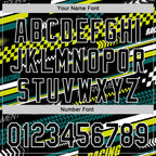 Custom Black White Yellow-Green 3D Pattern Design Car Racing Formula Auto Motorsport Authentic Baseball Jersey