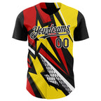 Custom Black White Red-Yellow 3D Pattern Design Car Racing Formula Auto Motorsport Authentic Baseball Jersey