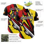 Custom Black White Red-Yellow 3D Pattern Design Car Racing Formula Auto Motorsport Authentic Baseball Jersey
