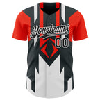 Custom Red Black-White 3D Pattern Design Car Racing Formula Auto Motorsport Authentic Baseball Jersey