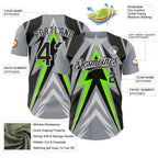 Custom Gray Black White-Green 3D Pattern Design Car Racing Formula Auto Motorsport Authentic Baseball Jersey