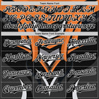 Custom Black White Orange-Gray 3D Pattern Design Car Racing Formula Auto Motorsport Authentic Baseball Jersey