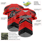 Custom Red Black White-Gray 3D Pattern Design Car Racing Formula Auto Motorsport Authentic Baseball Jersey