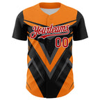 Custom Black Red White Bay Orange-Gray 3D Pattern Design Car Racing Formula Auto Motorsport Authentic Baseball Jersey