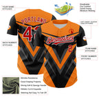 Custom Black Red White Bay Orange-Gray 3D Pattern Design Car Racing Formula Auto Motorsport Authentic Baseball Jersey