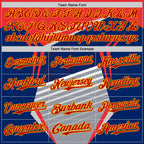 Custom Navy Red Gold Gray-White 3D Pattern Design Car Racing Formula Auto Motorsport Authentic Baseball Jersey