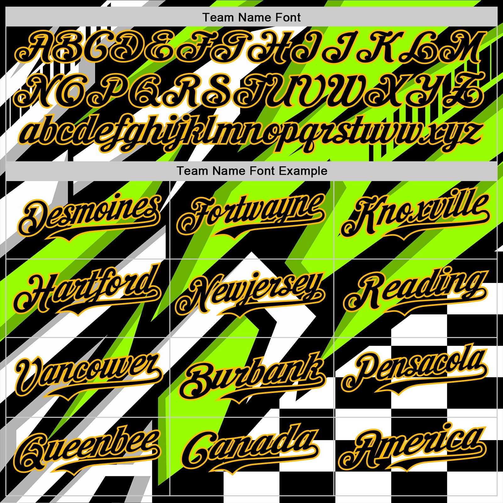 Custom Black Gold Green-White 3D Pattern Design Car Racing Formula Auto Motorsport Authentic Baseball Jersey