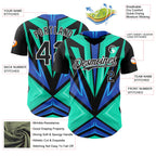 Custom Black White Aqua-Purple 3D Pattern Design Car Racing Formula Auto Motorsport Authentic Baseball Jersey