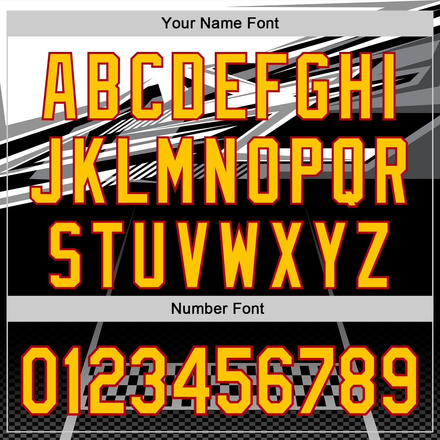 Custom Black Yellow Red White-Gray 3D Pattern Design Car Racing Formula Auto Motorsport Authentic Baseball Jersey