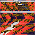 Custom Black Gold Orange Blue-White 3D Pattern Design Car Racing Formula Auto Motorsport Authentic Baseball Jersey