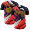 Custom Black Gold Orange Blue-White 3D Pattern Design Car Racing Formula Auto Motorsport Authentic Baseball Jersey
