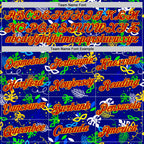 Custom Blue Red-Gold Brazil Tropical Leaves Performance T-Shirt