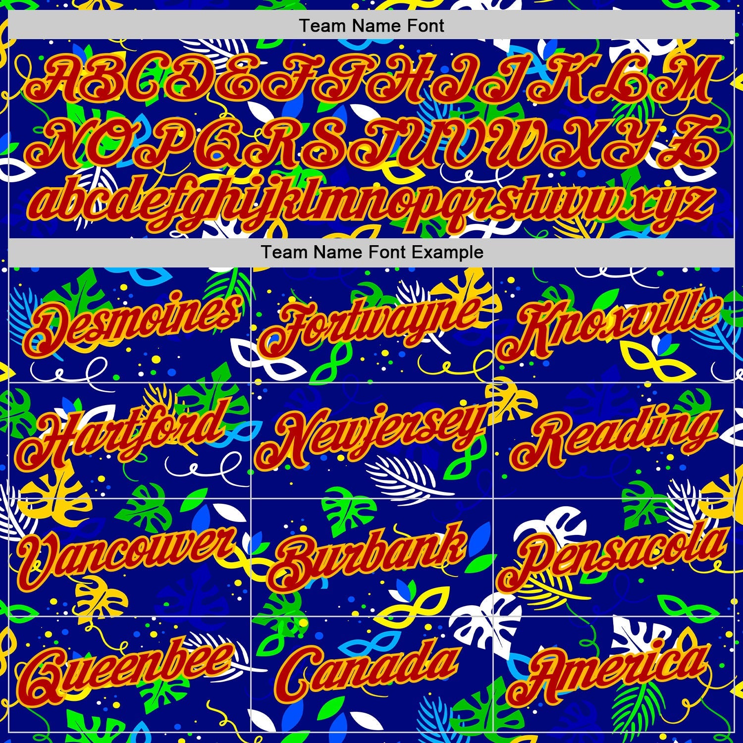 Custom Blue Red-Gold Brazil Tropical Leaves Performance T-Shirt