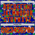 Custom Blue Red-Gold Brazil Tropical Leaves Performance T-Shirt