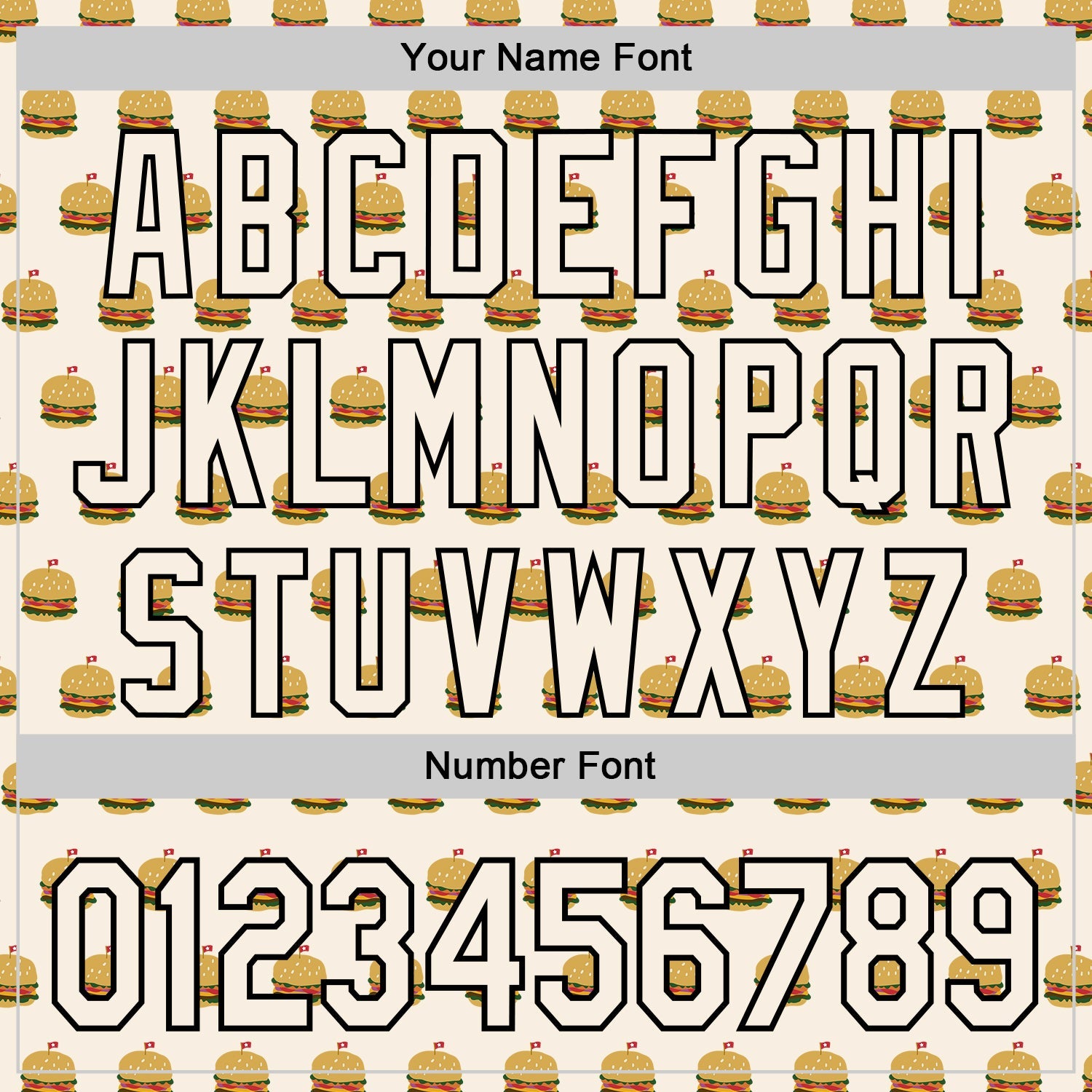 Custom Cream Black 3D Pattern Design Foodie Fast Food Hamburgers Authentic Baseball Jersey