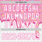 Custom Pink White 3D Pattern Design Foodie Dripping Ice Cream Authentic Baseball Jersey