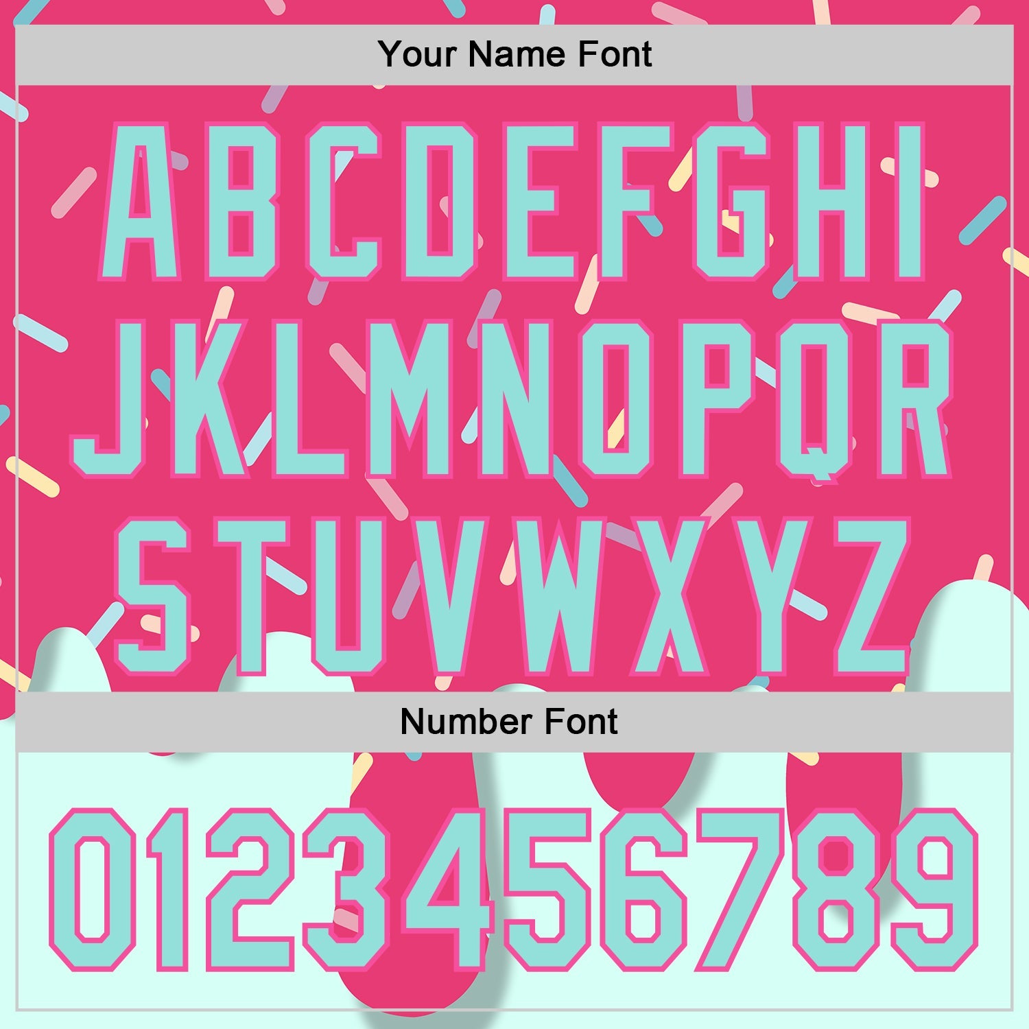 Custom Pink Ice Blue 3D Pattern Design Foodie Dripping Ice Cream Authentic Baseball Jersey