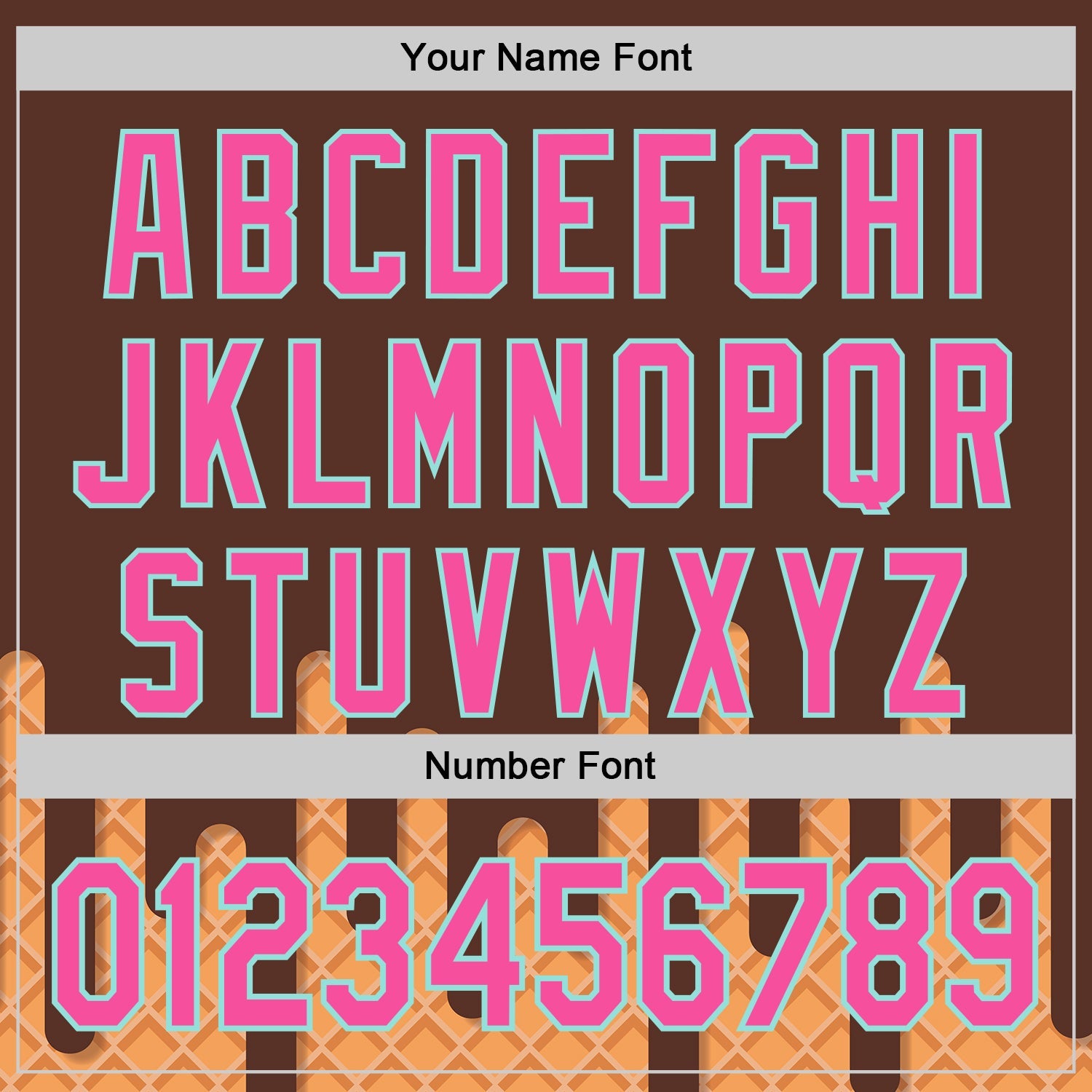 Custom Brown Pink-Ice Blue 3D Pattern Design Foodie Dripping Ice Cream Authentic Baseball Jersey