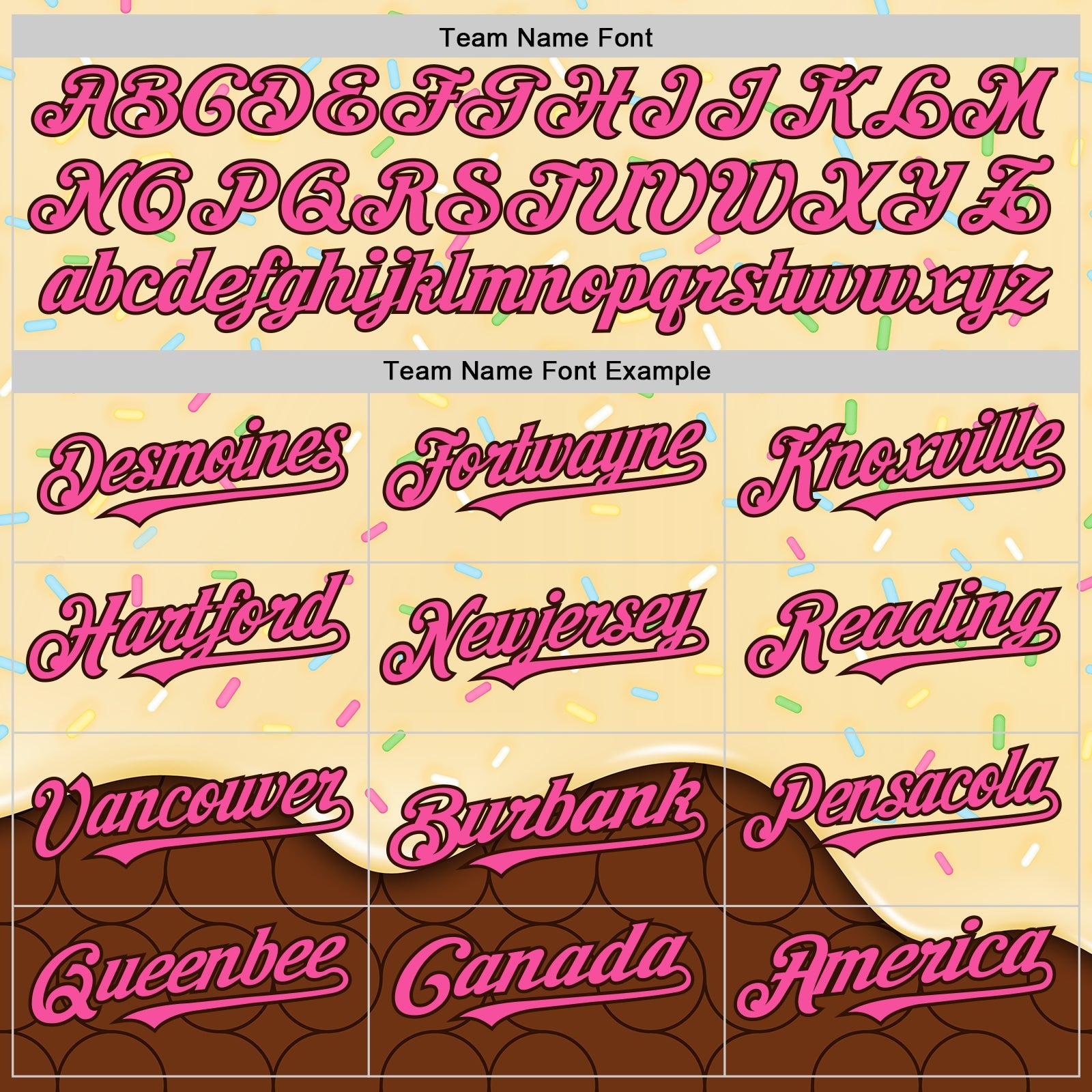 Custom Yellow Pink-Brown 3D Pattern Design Foodie Dripping Ice Cream Authentic Baseball Jersey