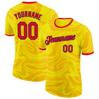 Custom Yellow Fire Red-Royal Colombia Fluid Liquid Performance T-Shirt