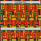 Custom Red Yellow Kelly Green-Black Ghana Geometric Performance T-Shirt