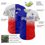 Custom Blue White Red-Dark Purple Texas Flag City Edition Authentic Baseball Jersey