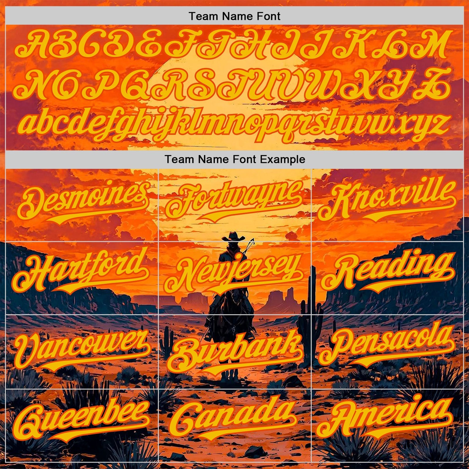 Custom Orange Yellow Texas Cowboy Sunset Southwest Landscape City Edition Authentic Baseball Jersey