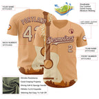 Custom City Cream Burgundy Texas Sunset Southwest Landscape Guitar City Edition Authentic Baseball Jersey