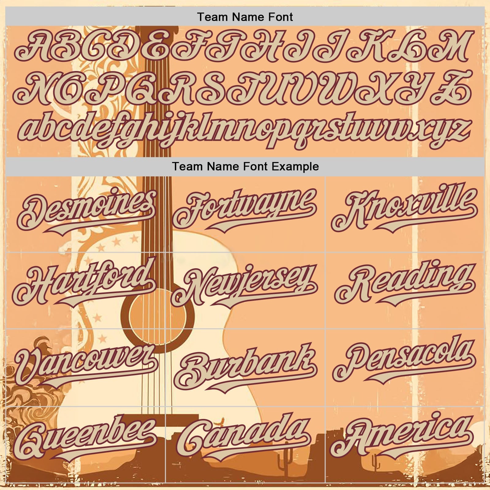 Custom City Cream Burgundy Texas Sunset Southwest Landscape Guitar City Edition Authentic Baseball Jersey