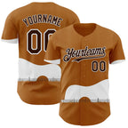 Custom Brown White Texas Guitar City Edition Authentic Baseball Jersey