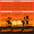 Custom Orange Red Yellow-Black Texas Sunset Southwest Landscape Guitar City Edition Authentic Baseball Jersey