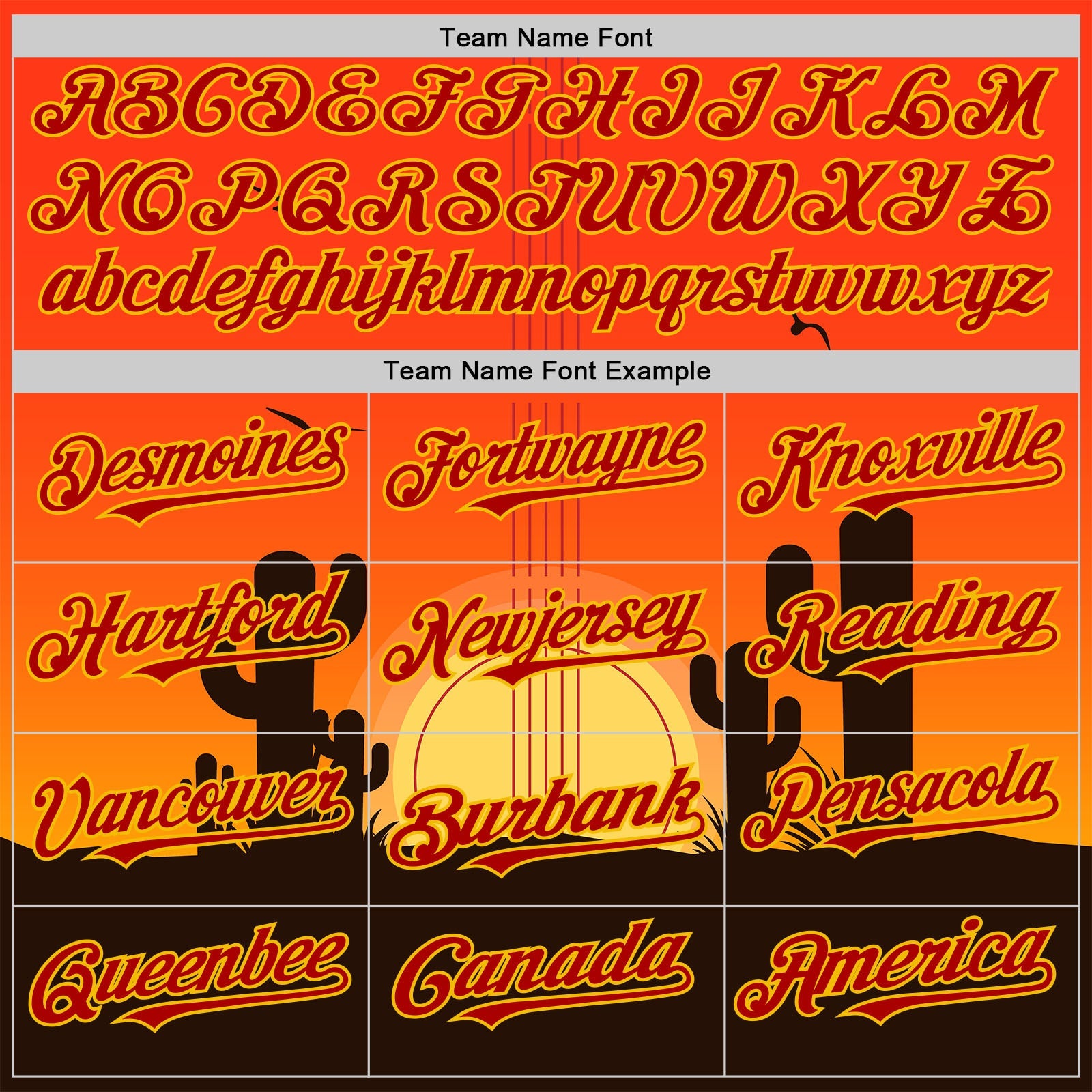 Custom Orange Red Yellow-Black Texas Sunset Southwest Landscape Guitar City Edition Authentic Baseball Jersey