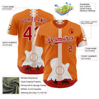 Custom Orange Red-White Texas Sunset Southwest Landscape Guitar City Edition Authentic Baseball Jersey