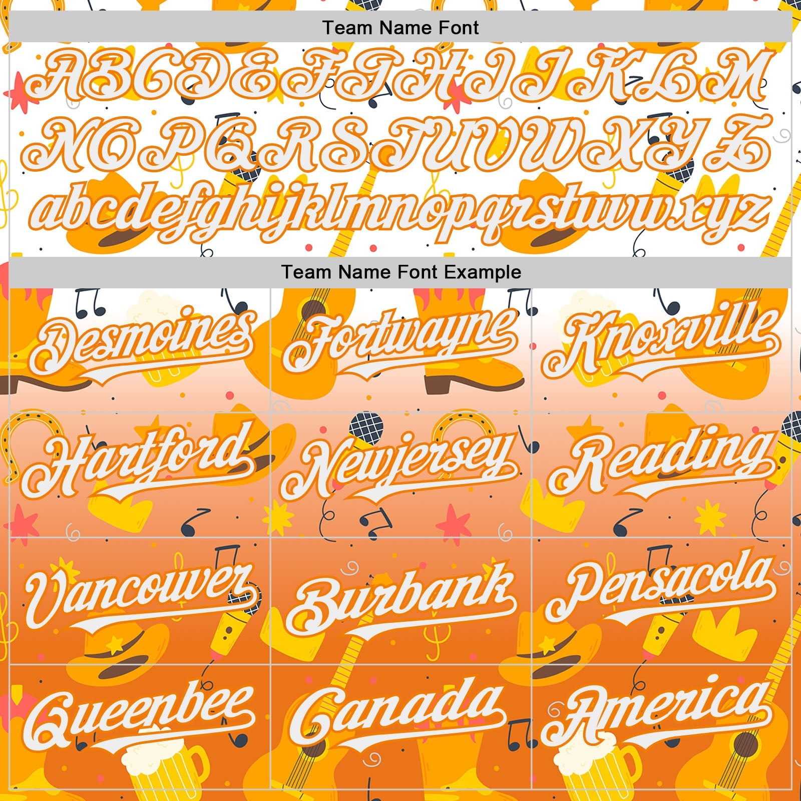 Custom White Bay Orange Texas Cowboy Country Music City Edition Authentic Baseball Jersey